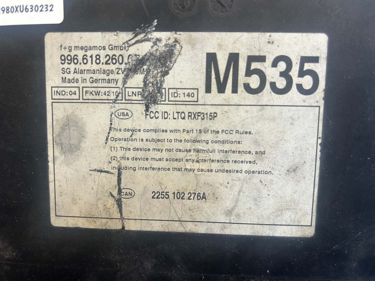 1999 Porsche 986 Boxster DME, ECU, and Key